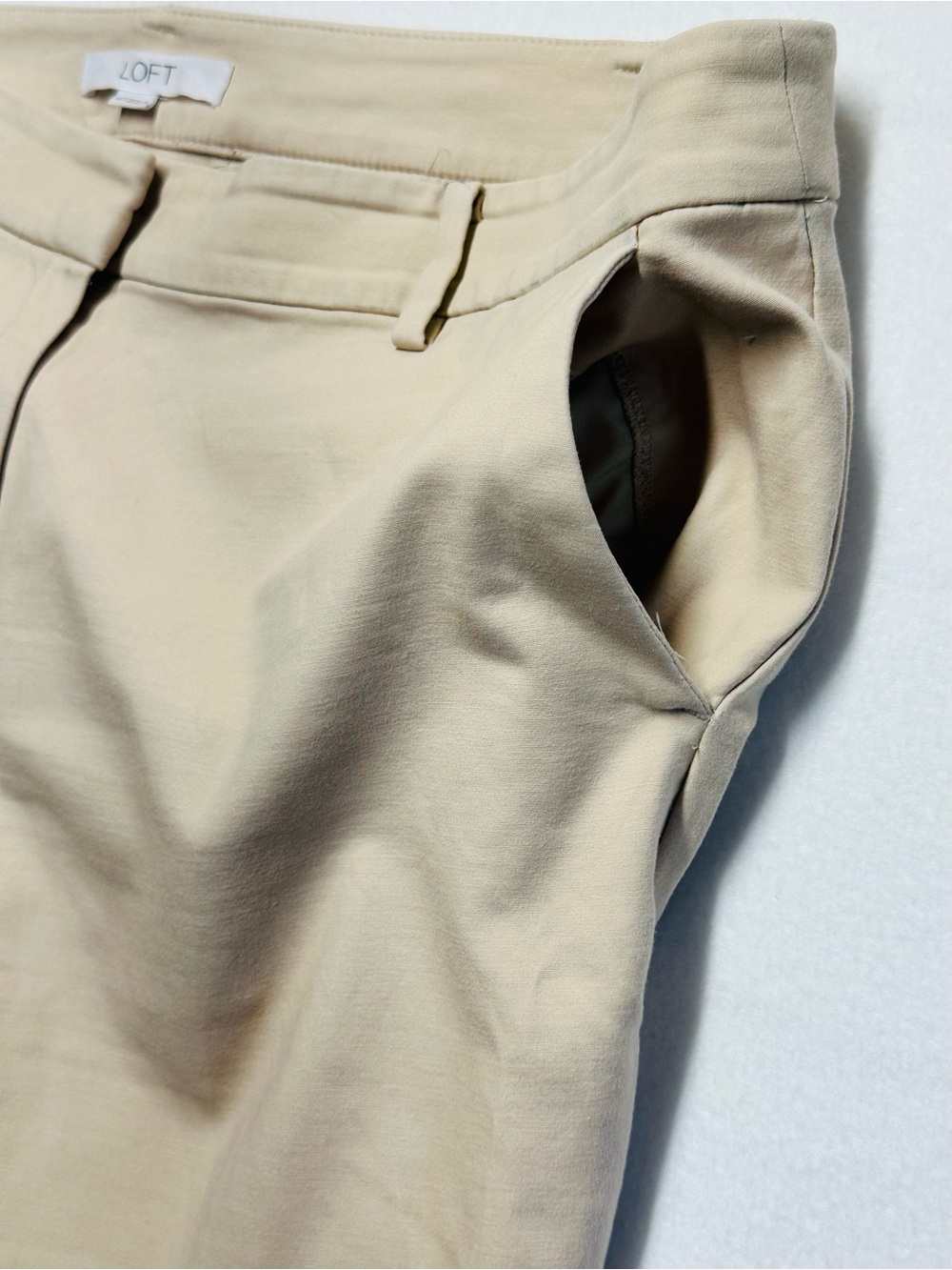 LOFT Women’s 14T Tall Khaki Straight Leg Pants Stretch 33” Inseam - Picture 2 of 6